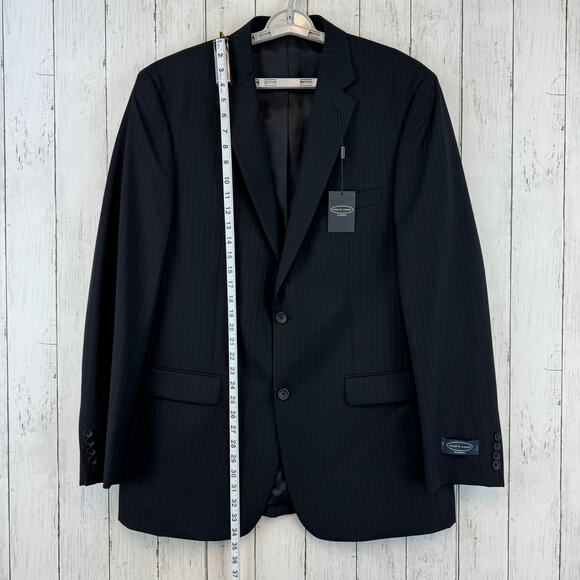 NWT Pronto Uomo Black Pinstripe Wool Platinum 2 Button Blazer Size 44 X-Long - Picture 16 of 16